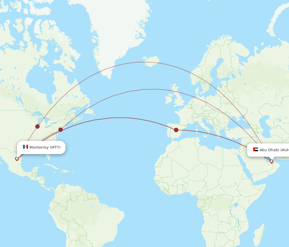 MTY-AUH flight routes