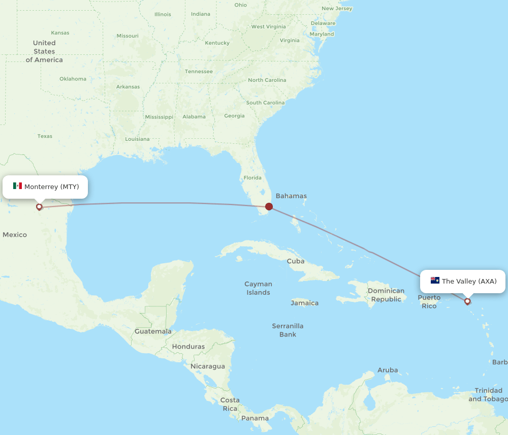 MTY-AXA flight routes