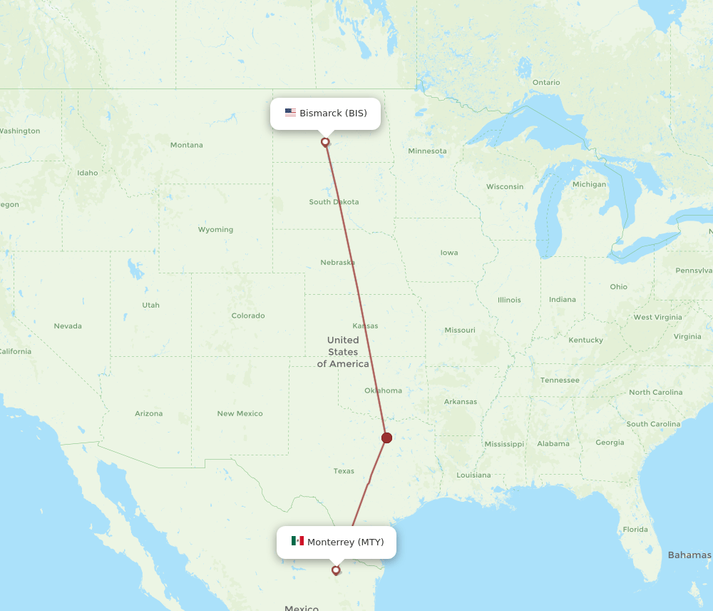 MTY-BIS flight routes