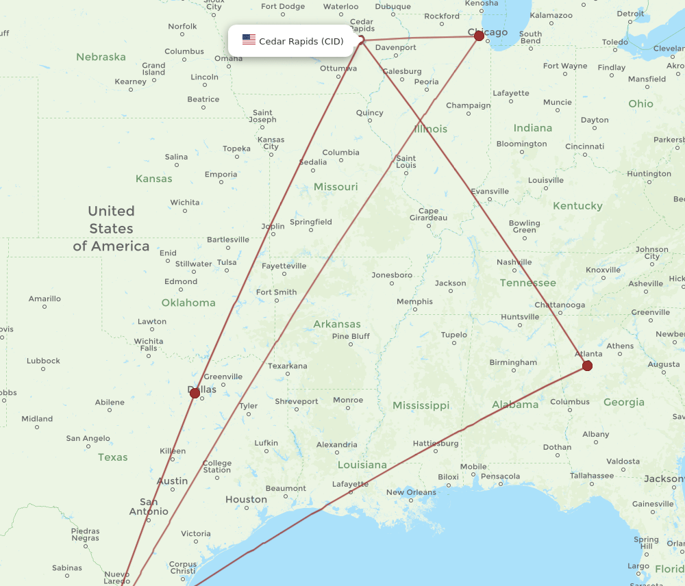 MTY-CID flight routes