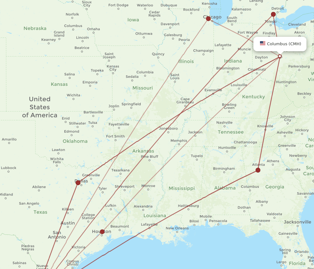MTY-CMH flight routes