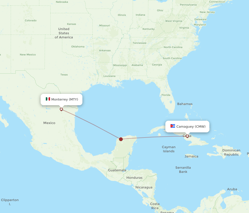 MTY-CMW flight routes