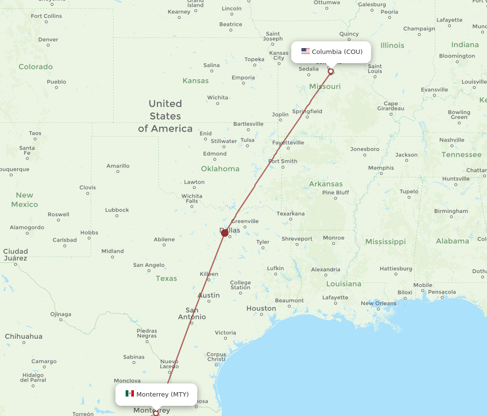 MTY-COU flight routes