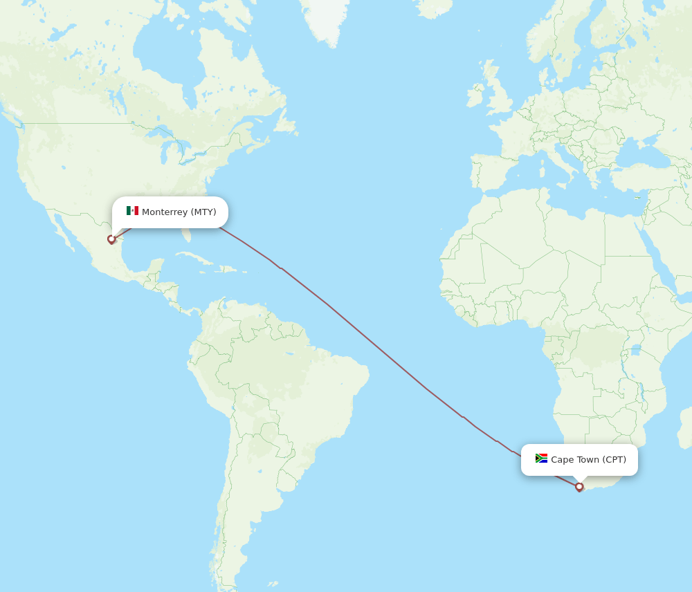 MTY-CPT flight routes