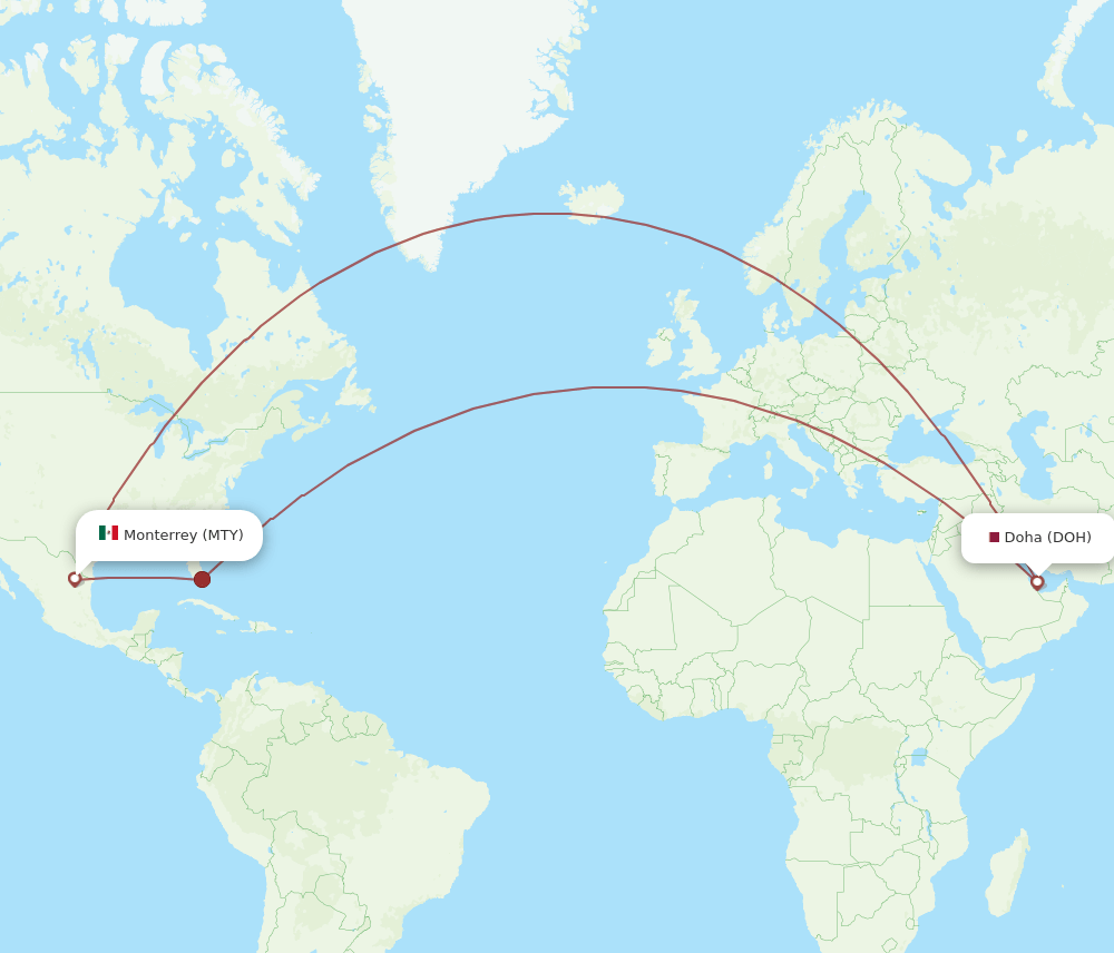 MTY-DOH flight routes