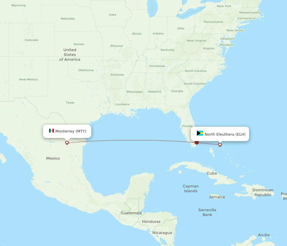 MTY-ELH flight routes