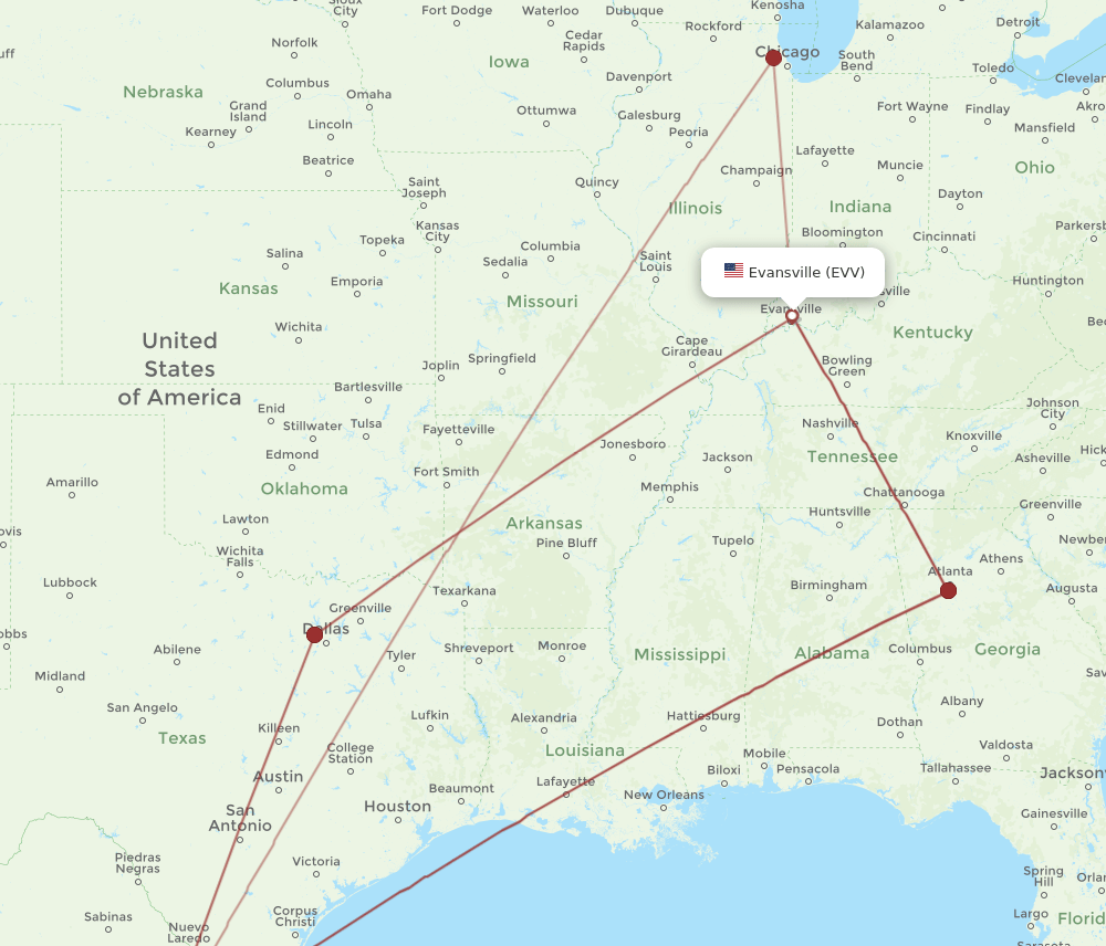 MTY-EVV flight routes
