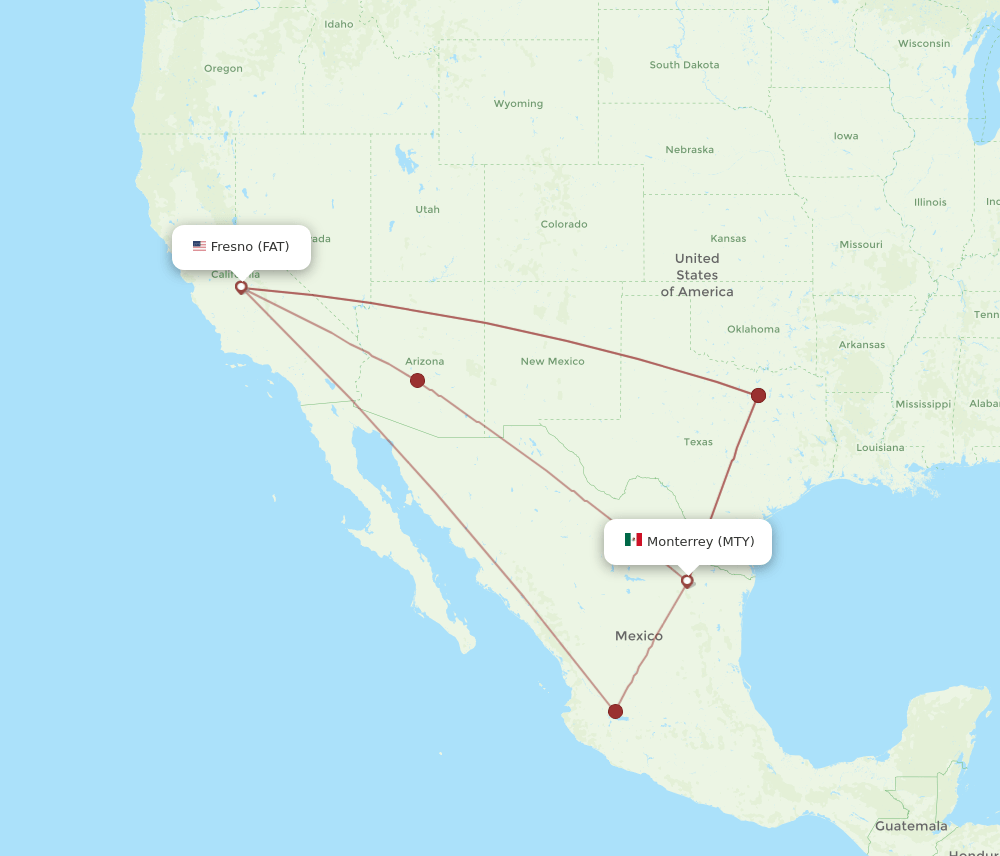 MTY-FAT flight routes