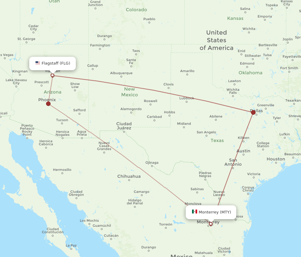 MTY-FLG flight routes