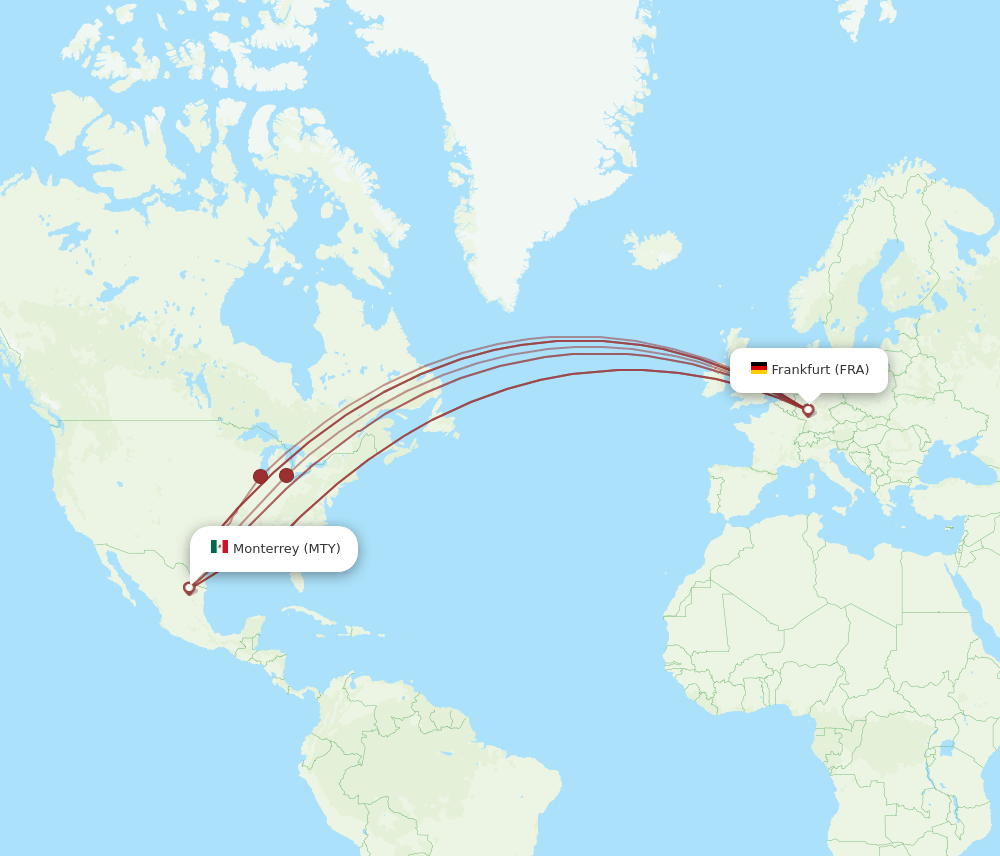 MTY-FRA flight routes