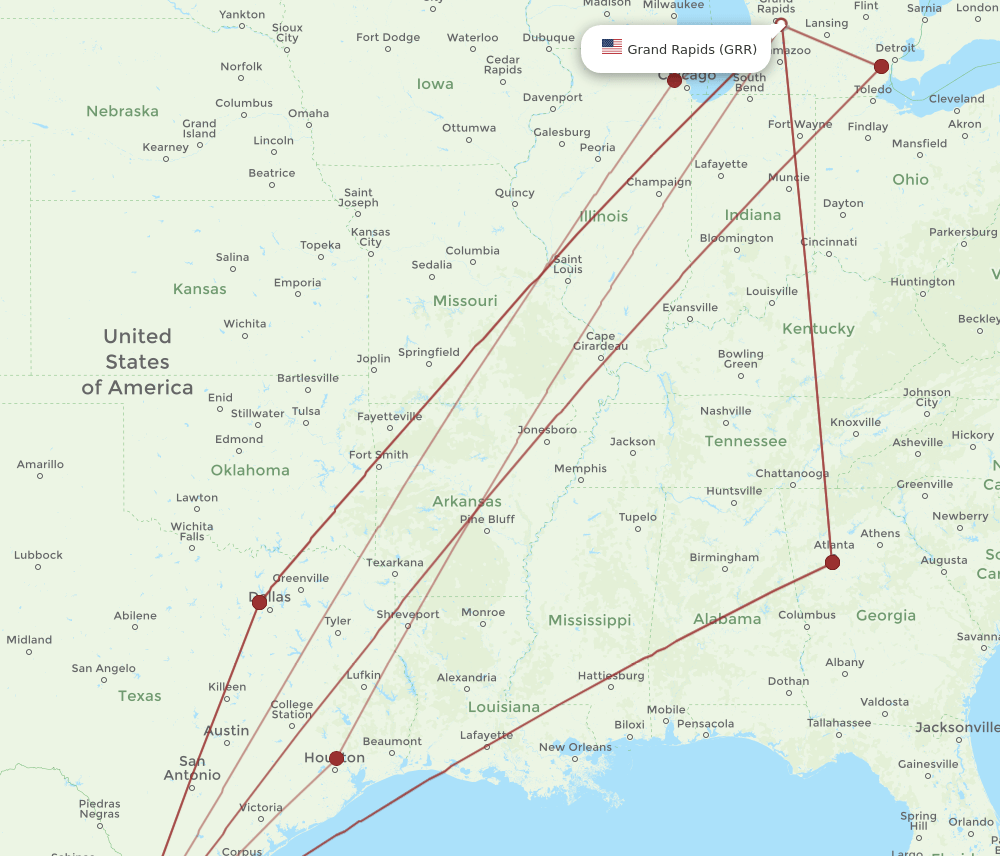 MTY-GRR flight routes