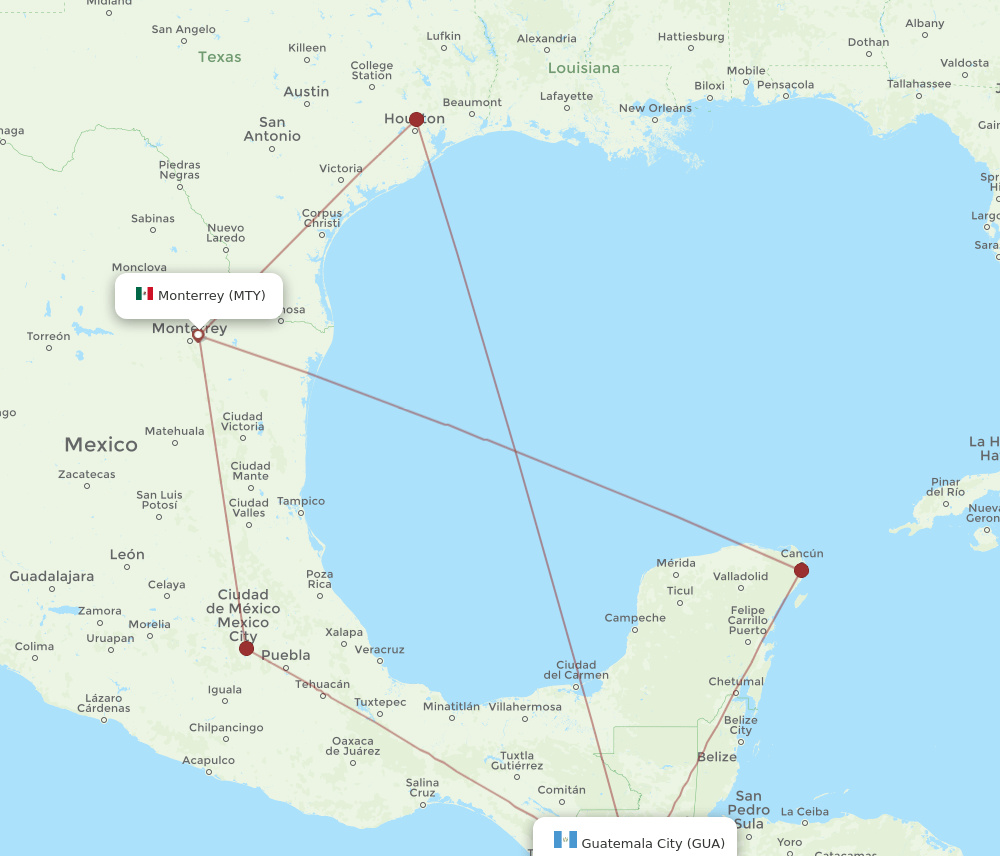 MTY-GUA flight routes