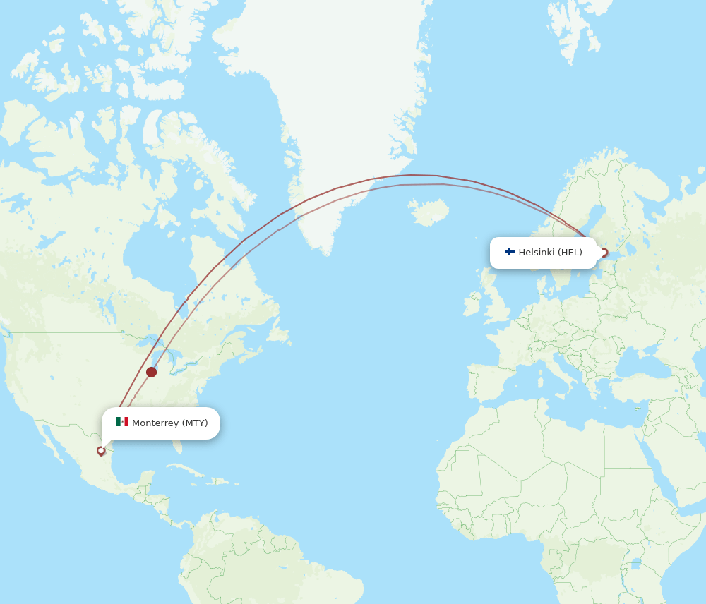MTY-HEL flight routes