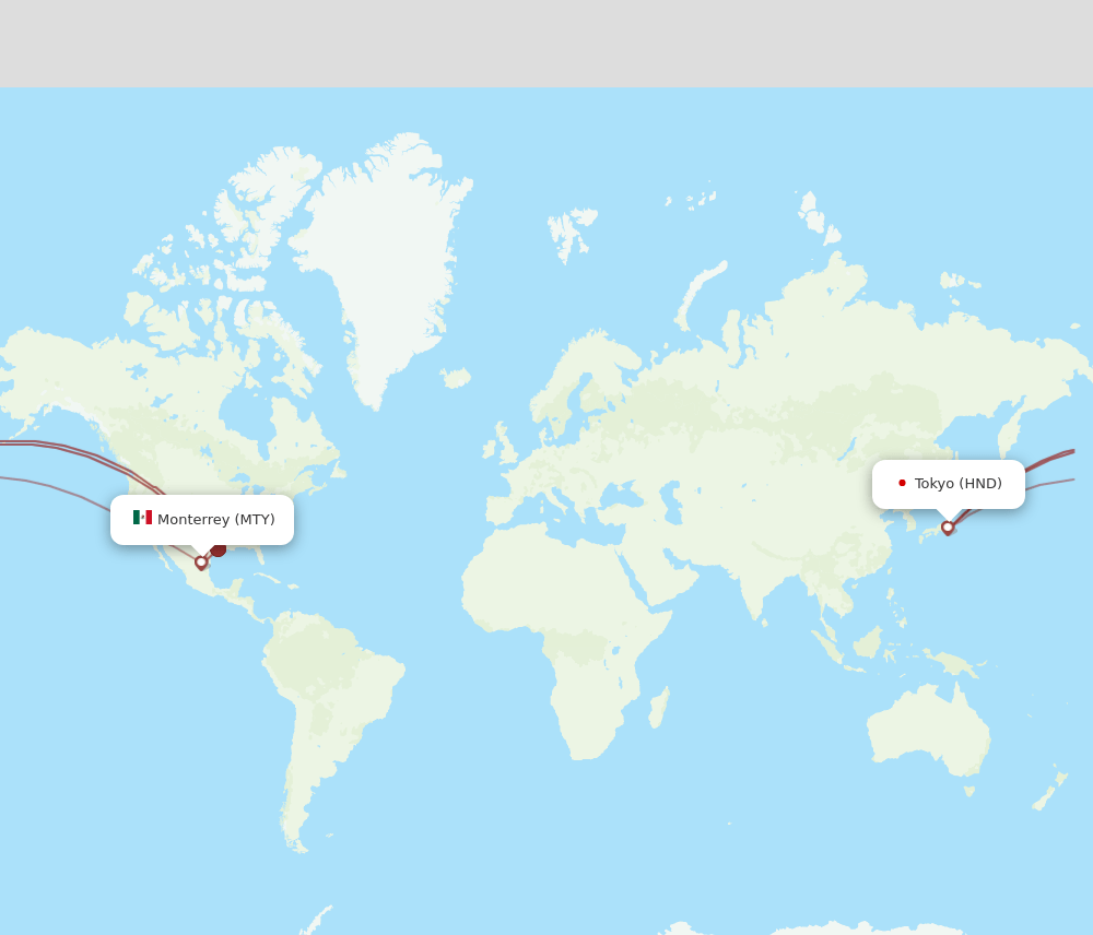 MTY-HND flight routes