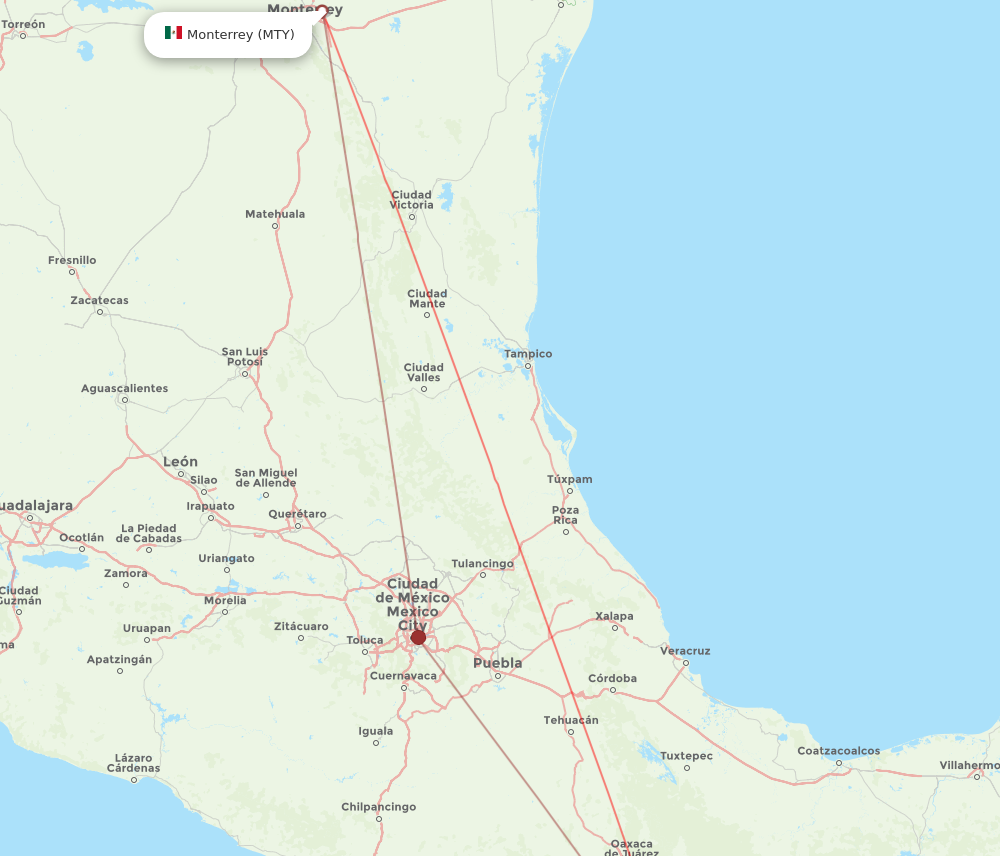 MTY to HUX flights and routes map