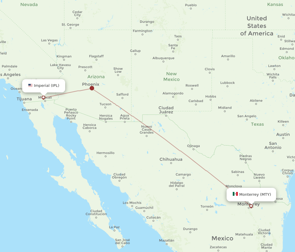 MTY to IPL flights and routes map