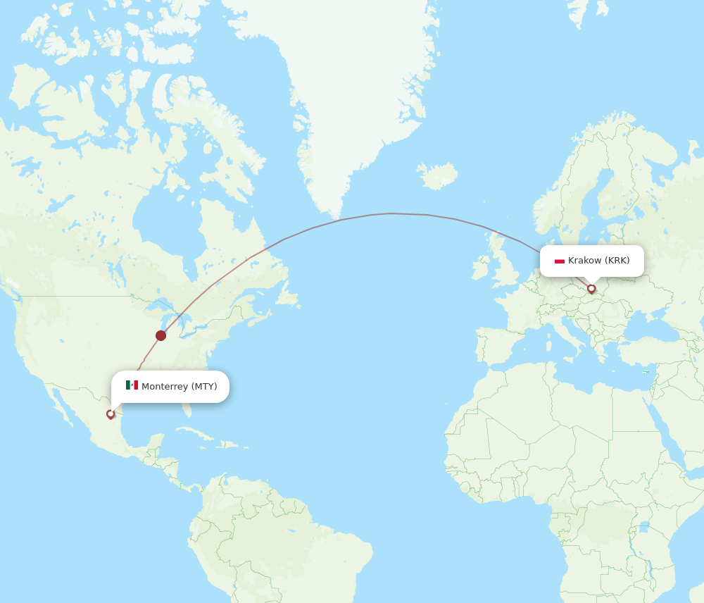 MTY-KRK flight routes
