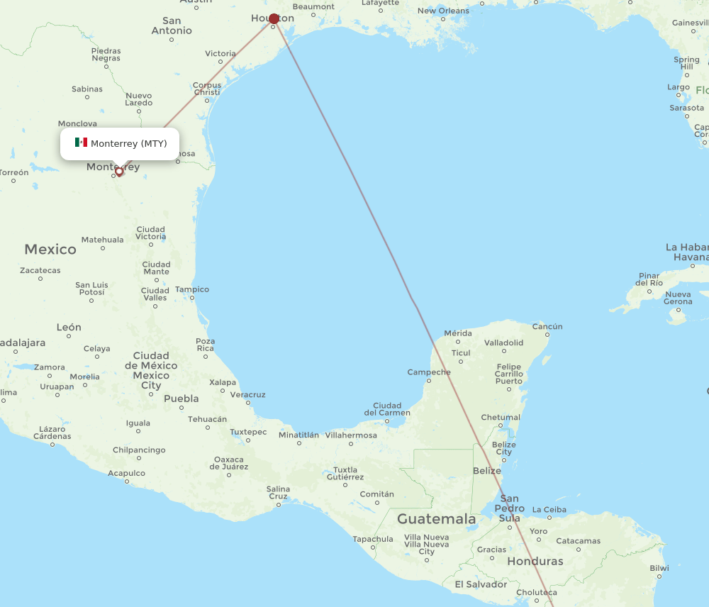 MTY-LIR flight routes