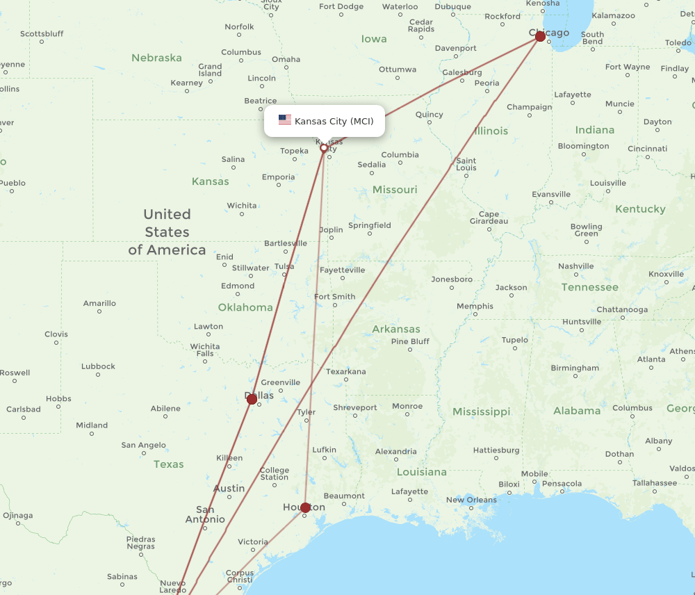 MTY-MCI flight routes