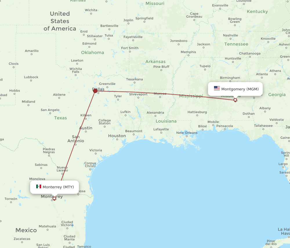 MTY-MGM flight routes