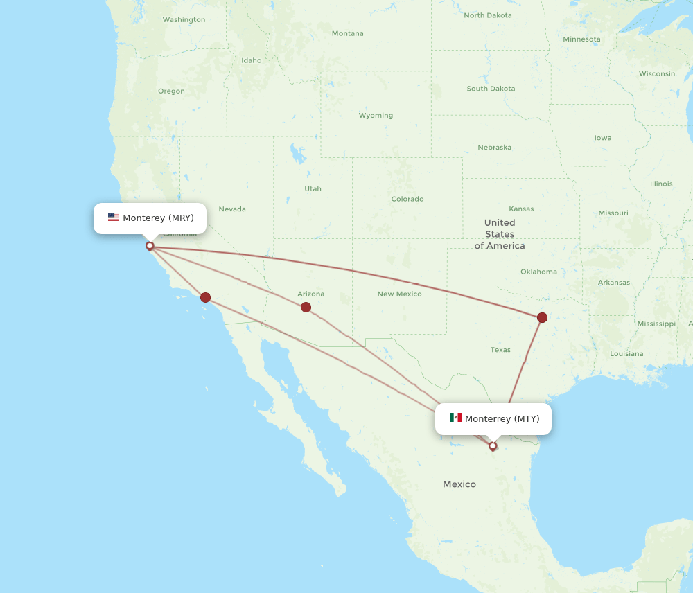 MTY-MRY flight routes