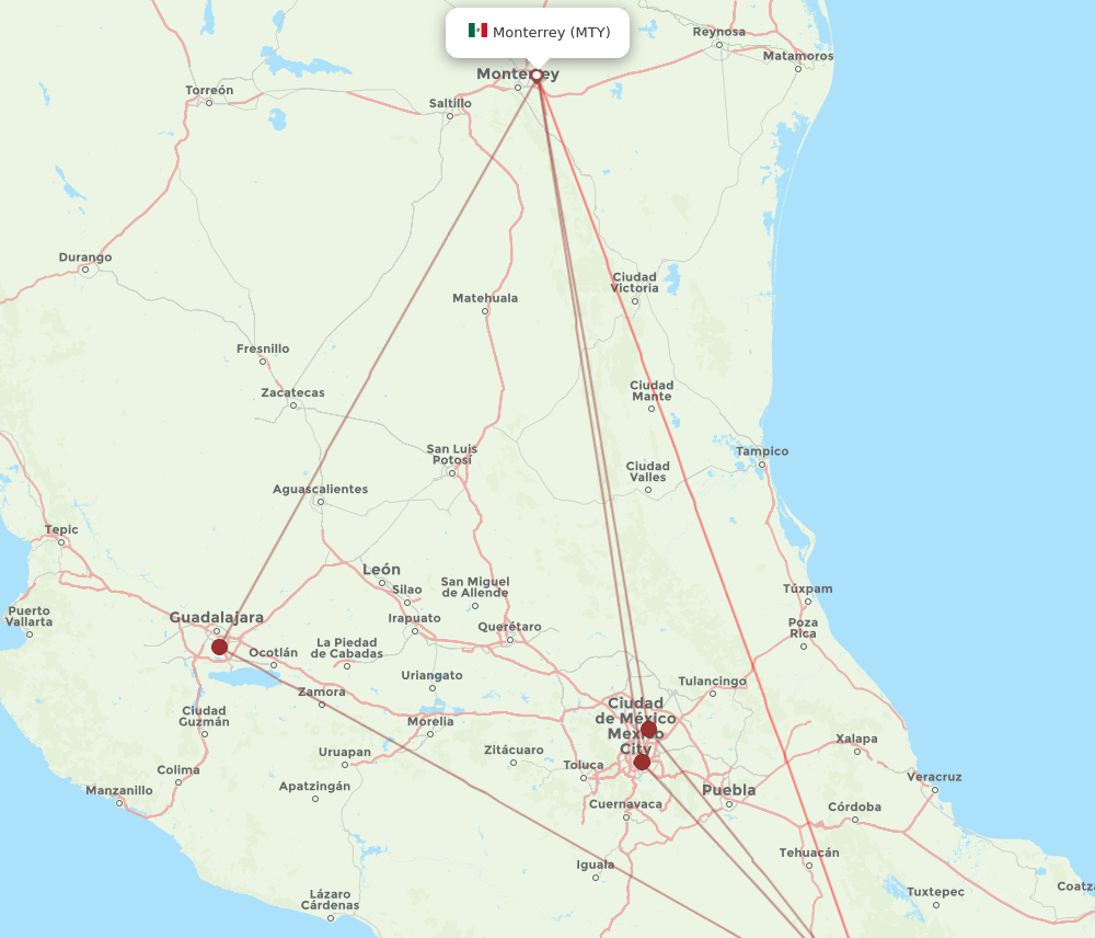 MTY-OAX flight routes