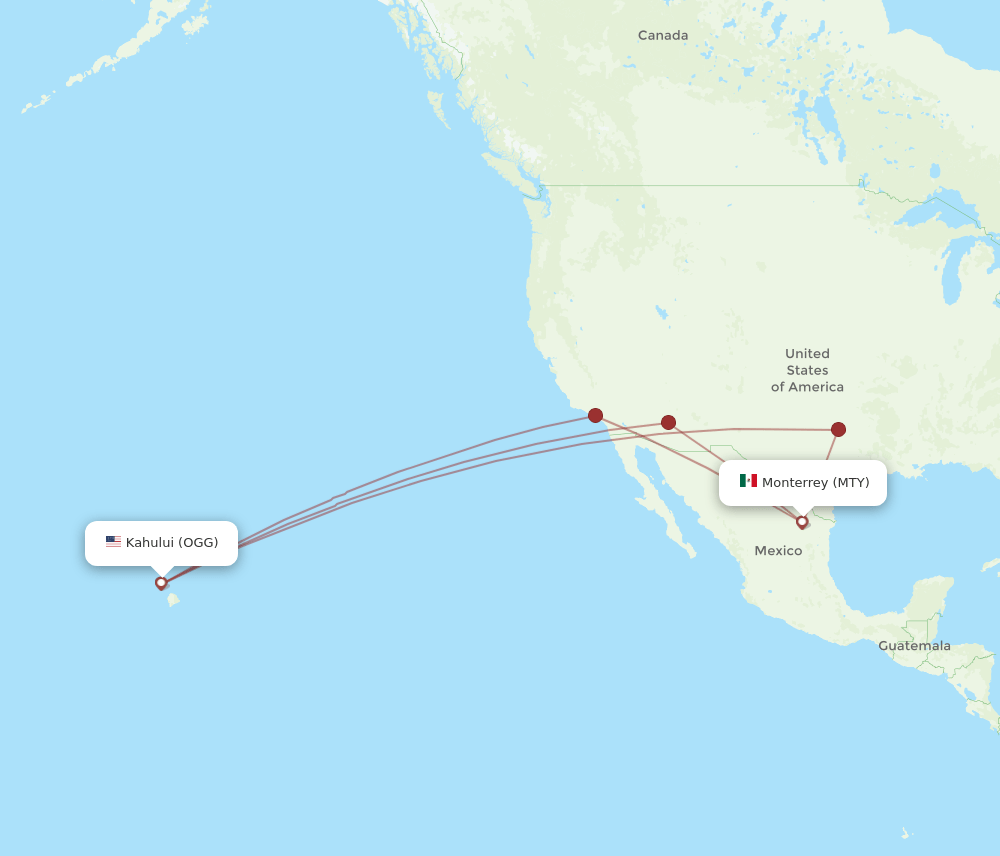 MTY-OGG flight routes