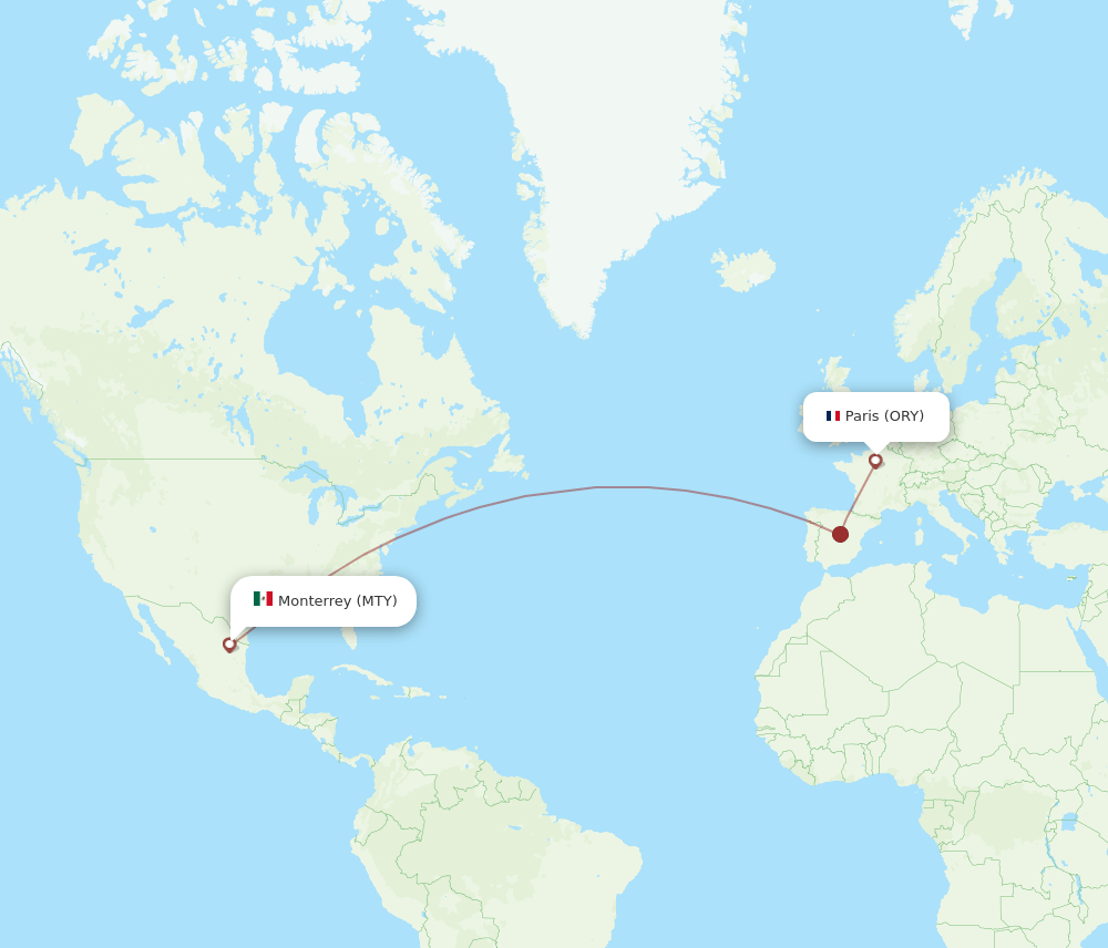 MTY-ORY flight routes