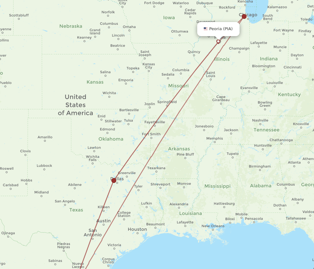 MTY-PIA flight routes