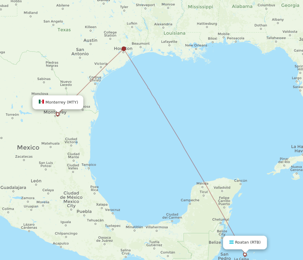 MTY-RTB flight routes