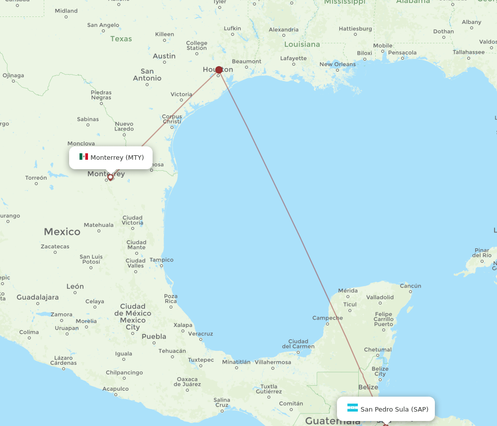 MTY-SAP flight routes
