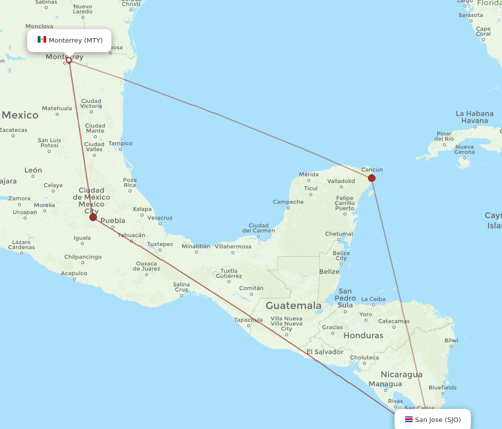 MTY-SJO flight routes