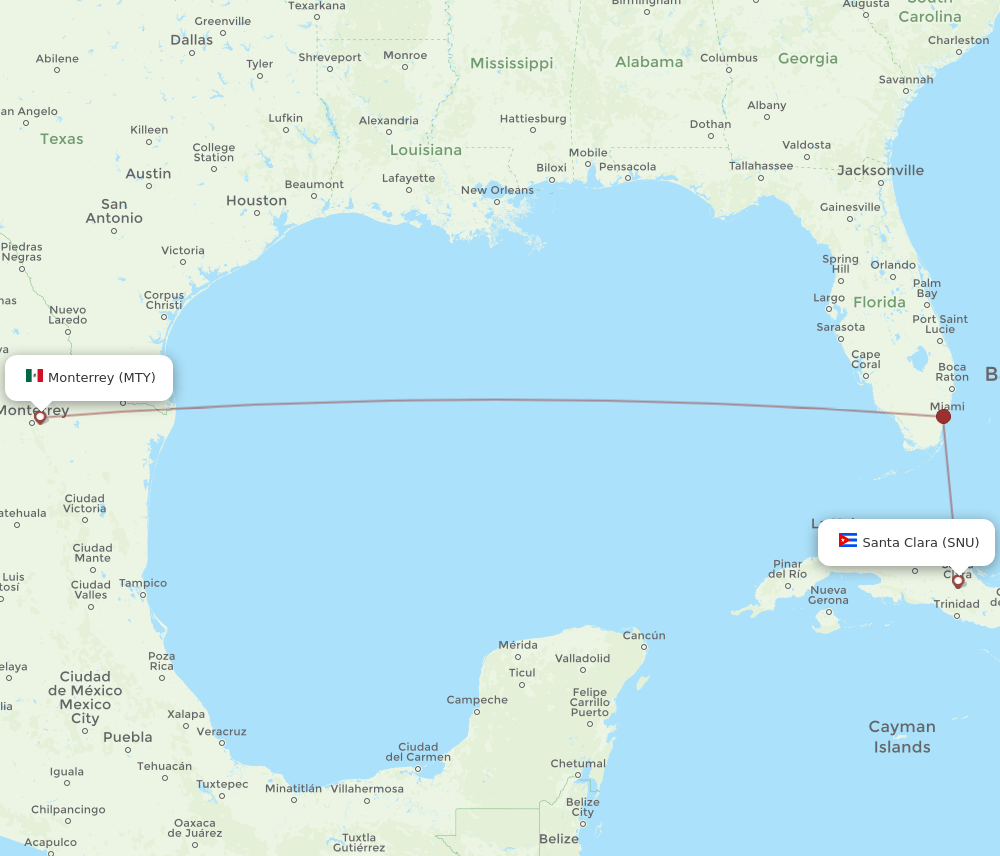 MTY-SNU flight routes