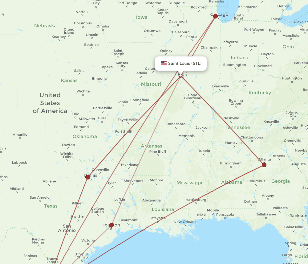 MTY-STL flight routes