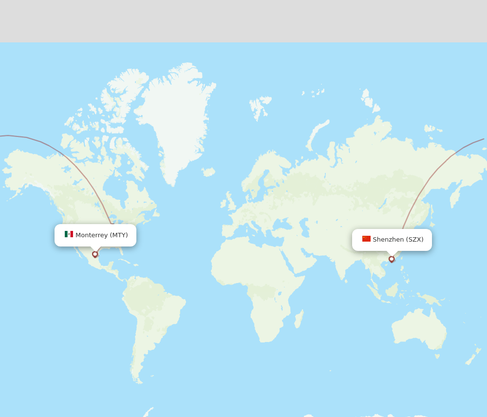 MTY-SZX flight routes