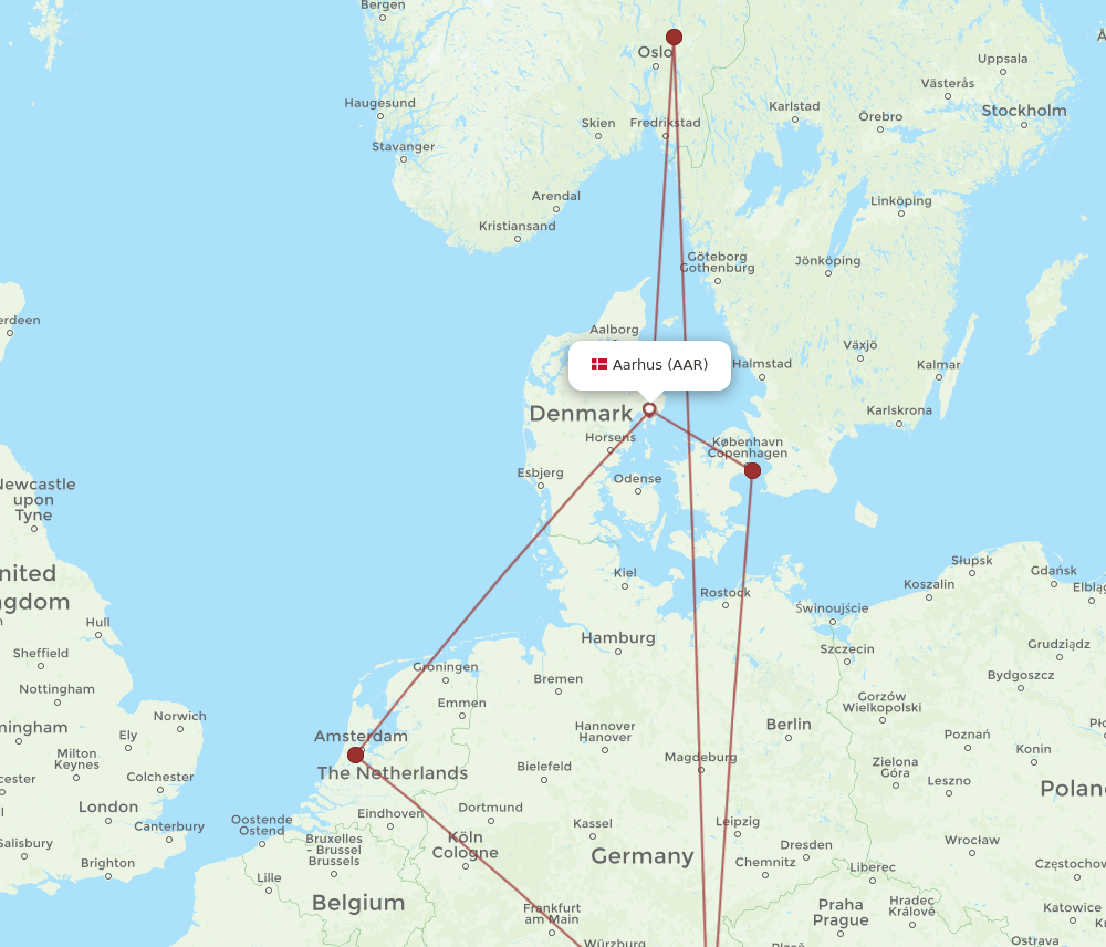 MUC to AAR flights and routes map