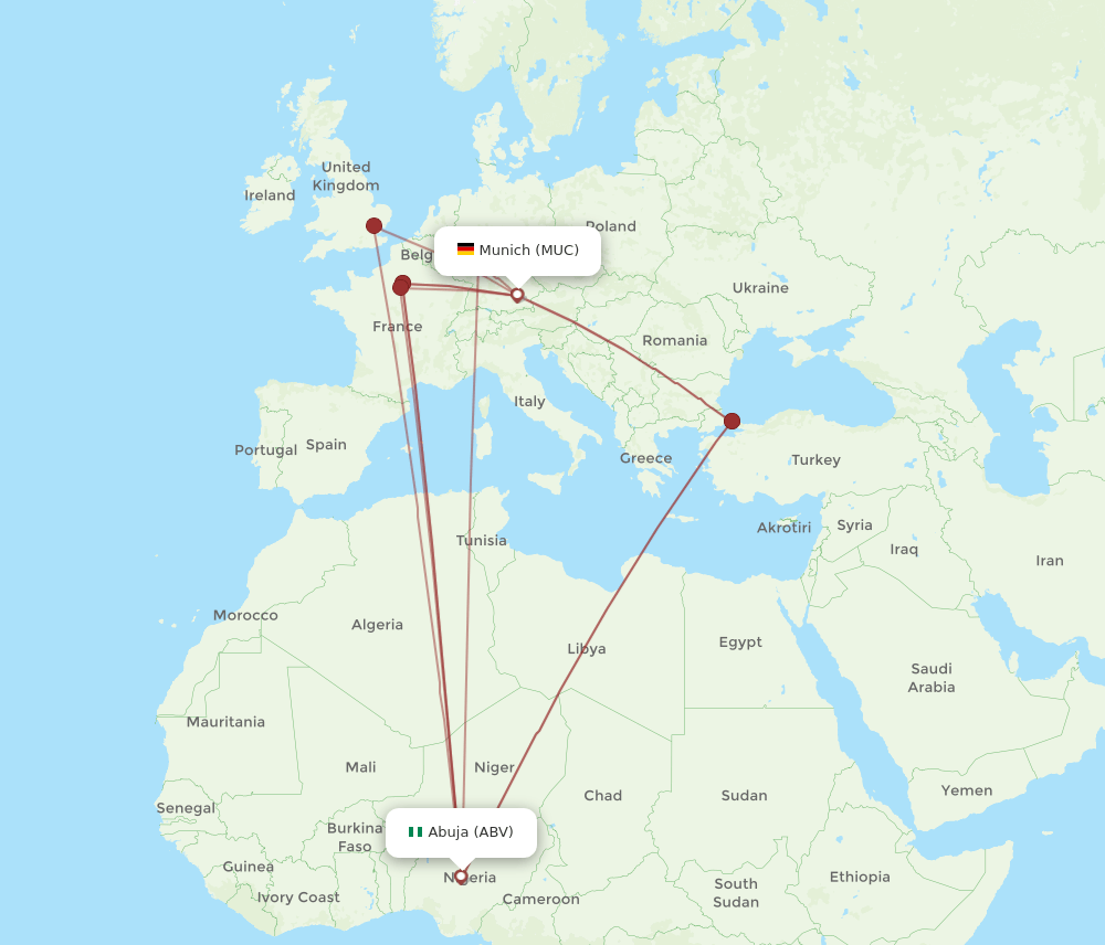 MUC-ABV flight routes