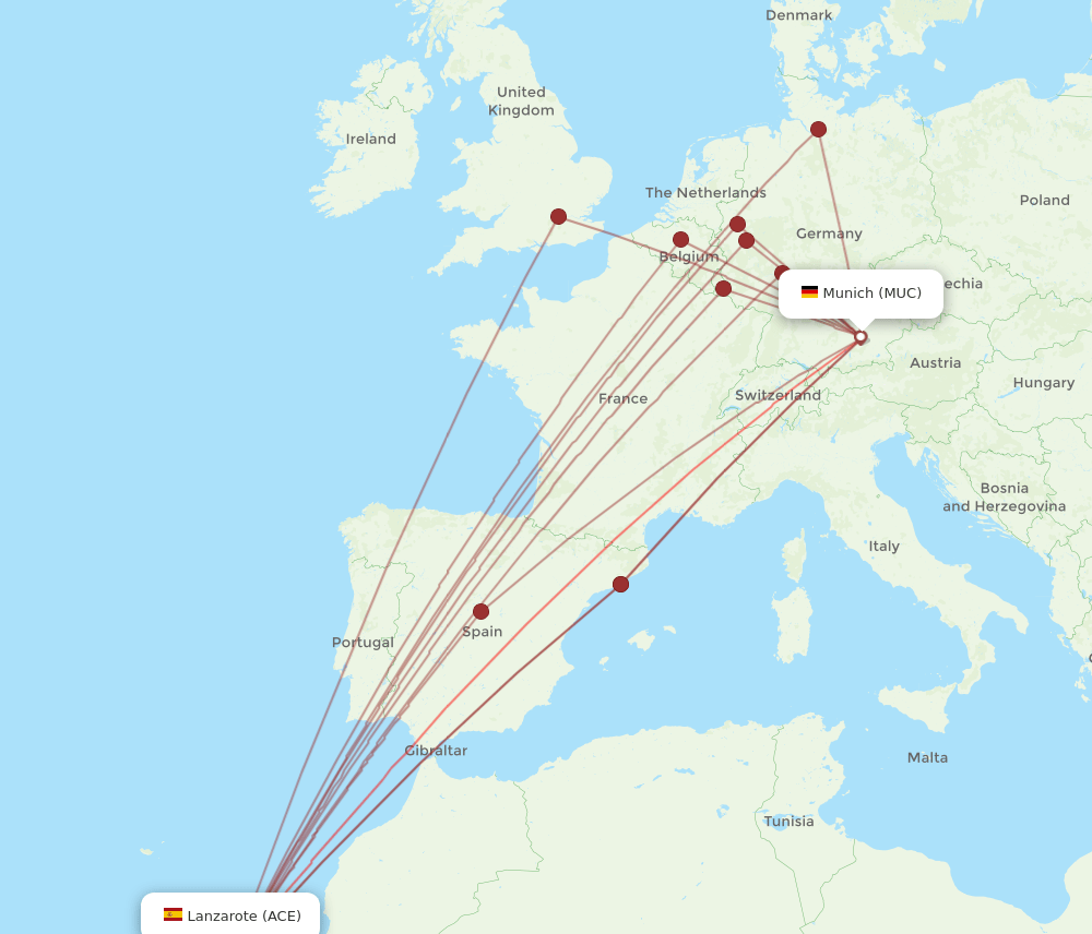 MUC-ACE flight routes
