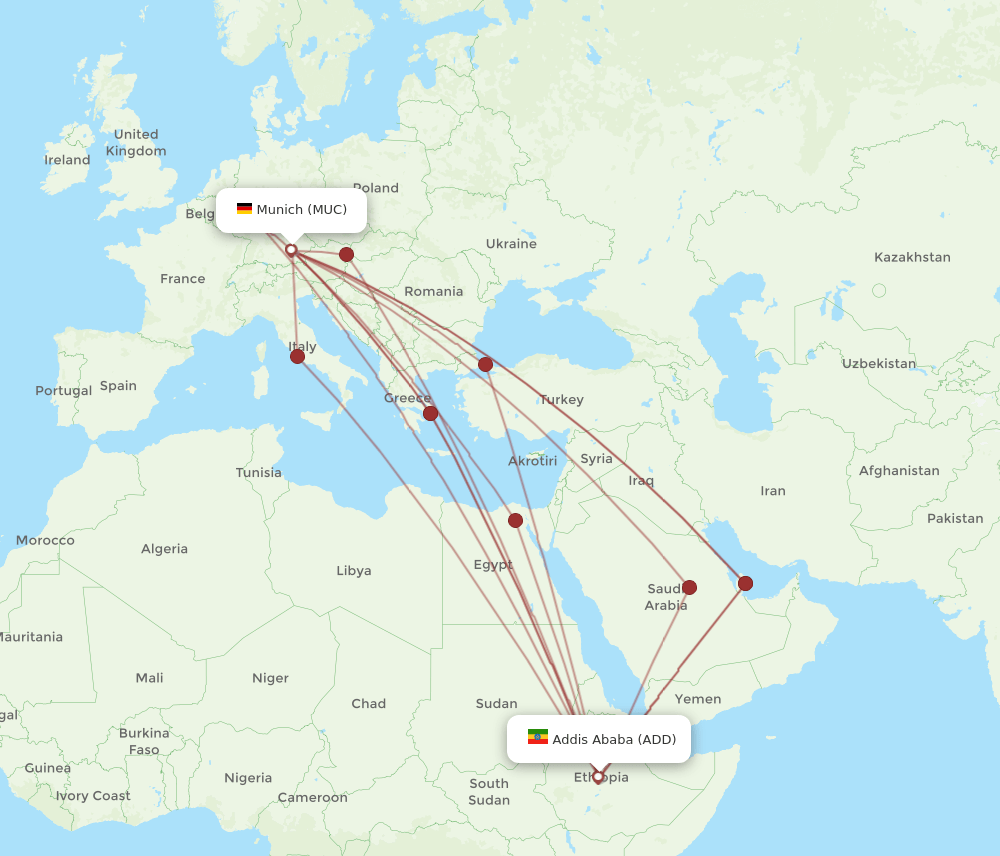 MUC-ADD flight routes