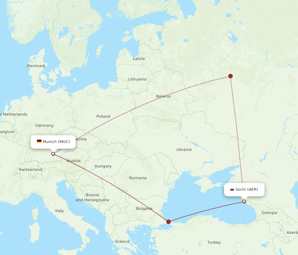 MUC-AER flight routes