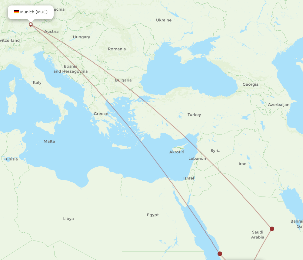MUC-AHB flight routes