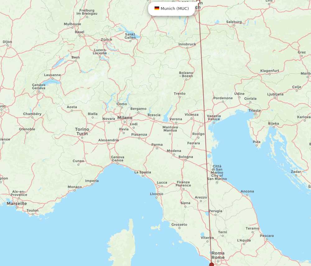 MUC-AHO flight routes