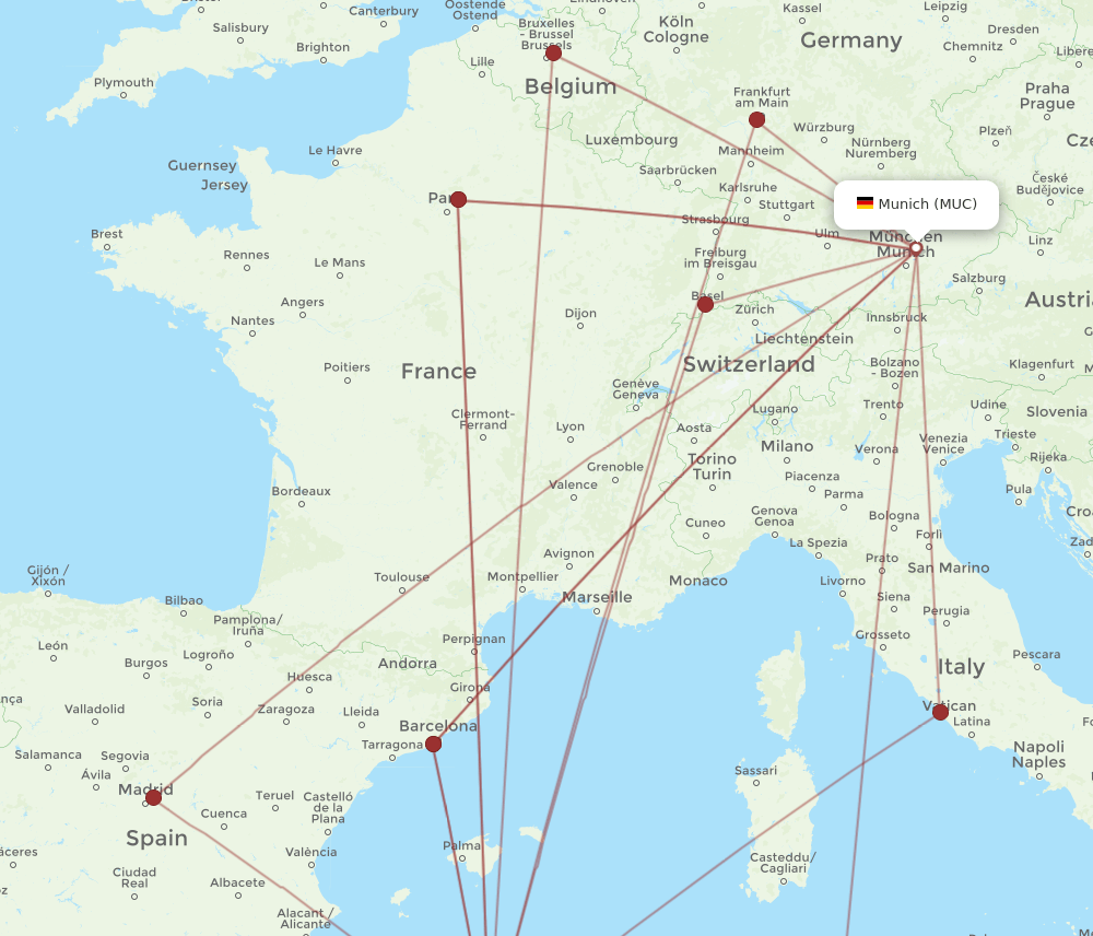 MUC to ALG flights and routes map