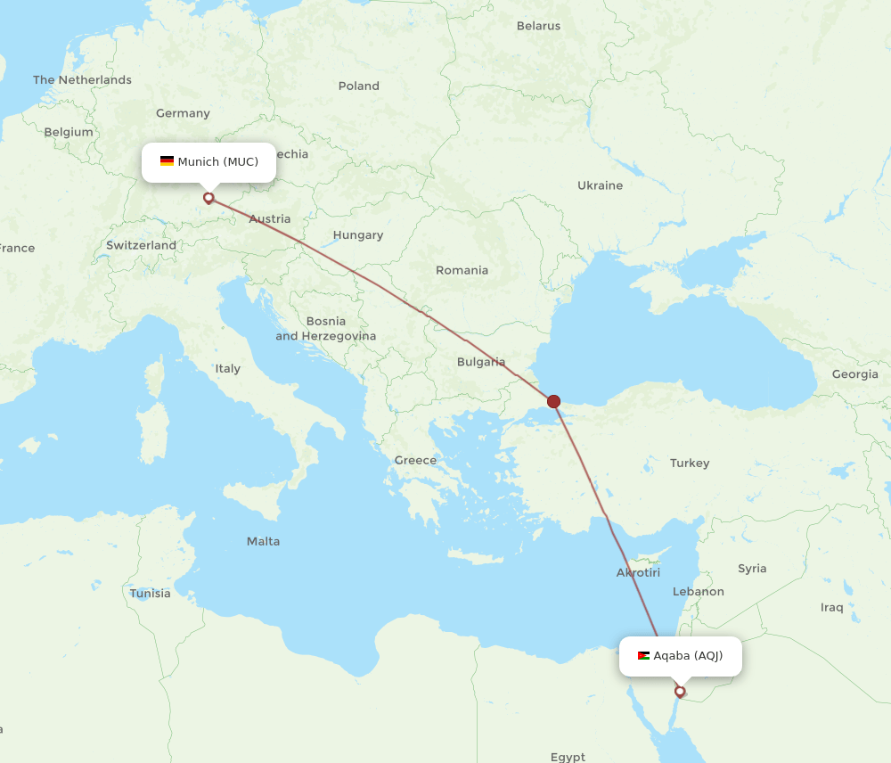 MUC-AQJ flight routes