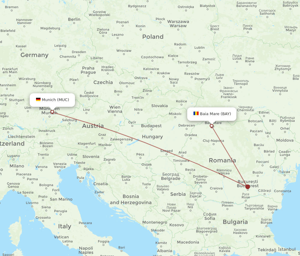 MUC-BAY flight routes
