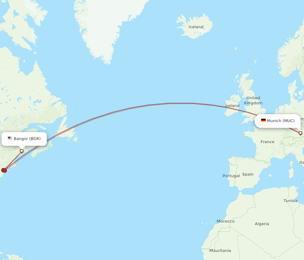 MUC-BGR flight routes