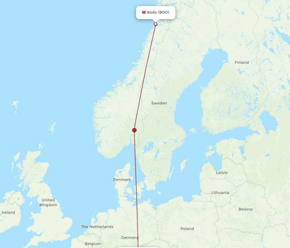 MUC-BOO flight routes
