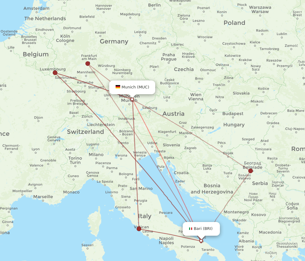 MUC-BRI flight routes