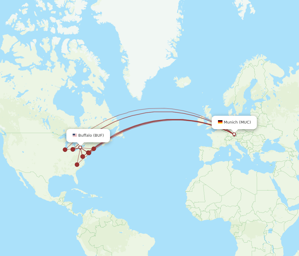 MUC-BUF flight routes