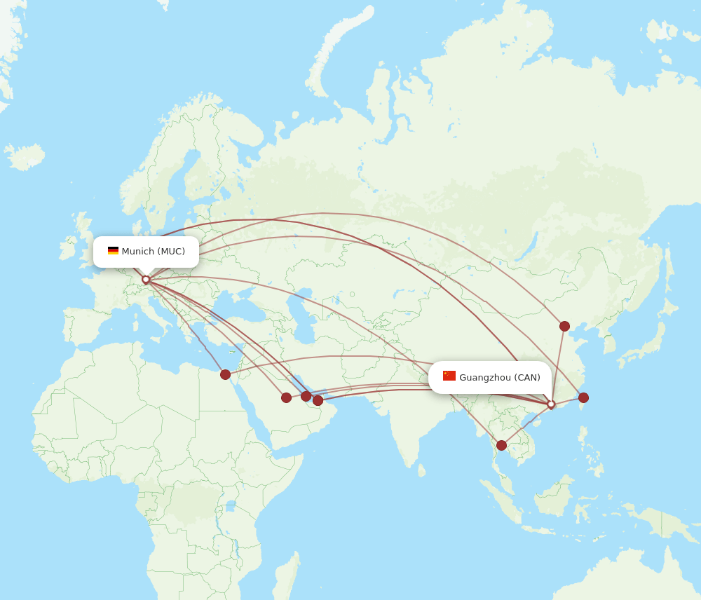 MUC-CAN flight routes